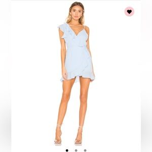 Superdown Areanna Wrap Dress Baby Blue - S - Worn 1 time